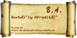 Borbély Afrodité névjegykártya