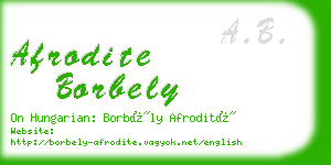 afrodite borbely business card